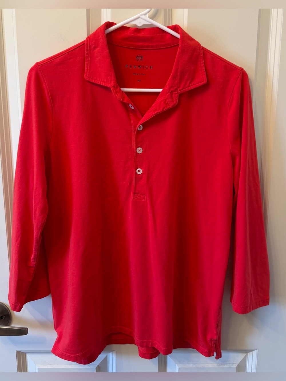 Renwick Women’s Stretch Pima Cotton Golf Polo, Red, Medium